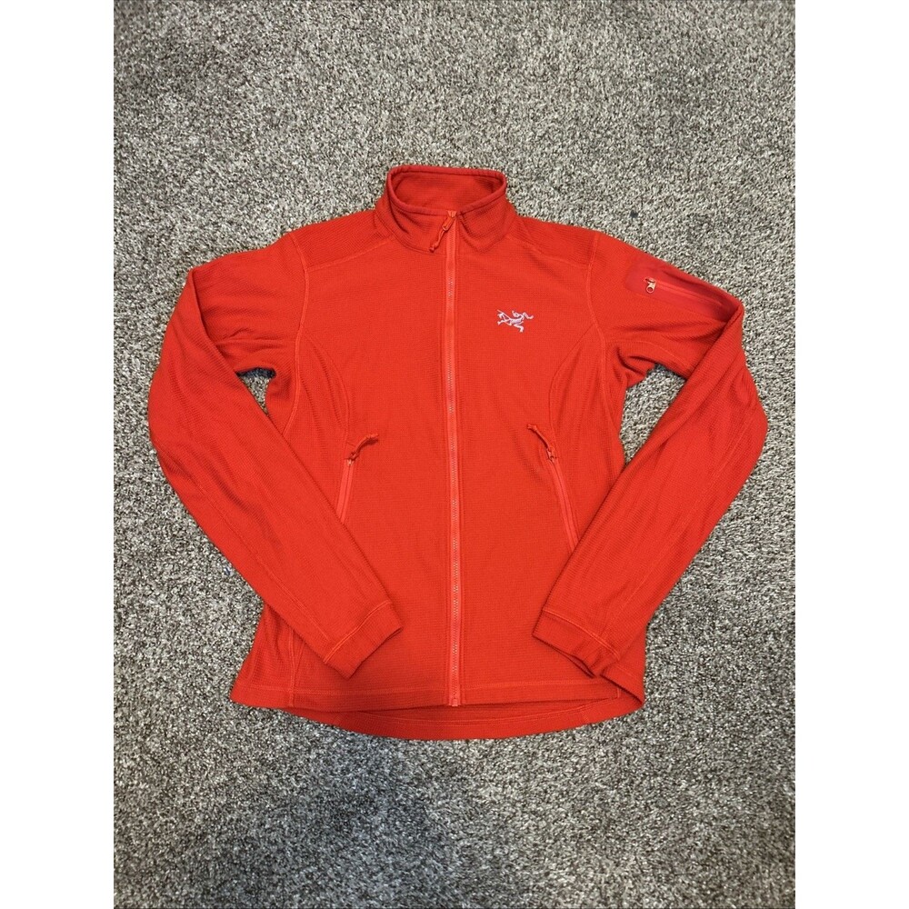 Arc’teryx Delta Lt Women’s Full Zip Waffle Fleece Mid Layer Red Size Small